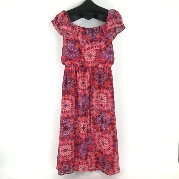 Emma & Michele Off-The-Shoulder Chiffon Dress Women's Size Medium Lined Sheer - Picture 4 of 11